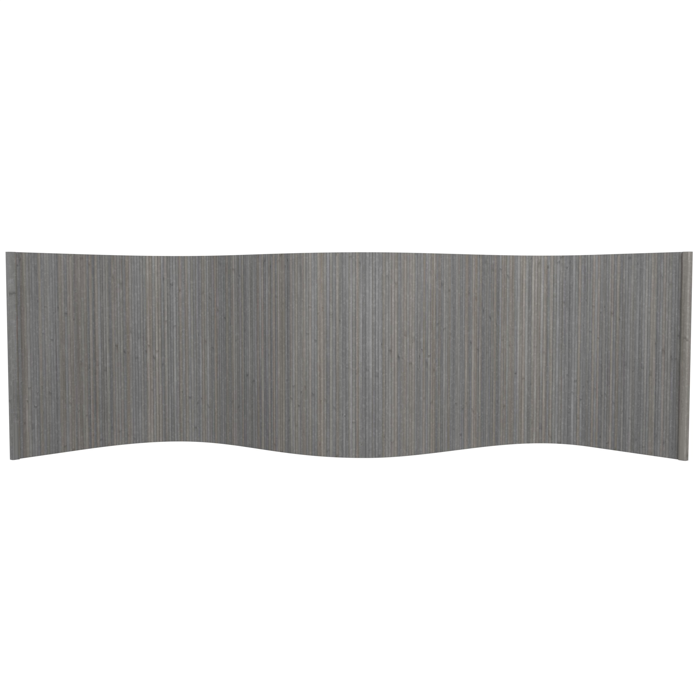 2 Ft. Grey Bamboo Wave Room Divider with Portable Screen Design