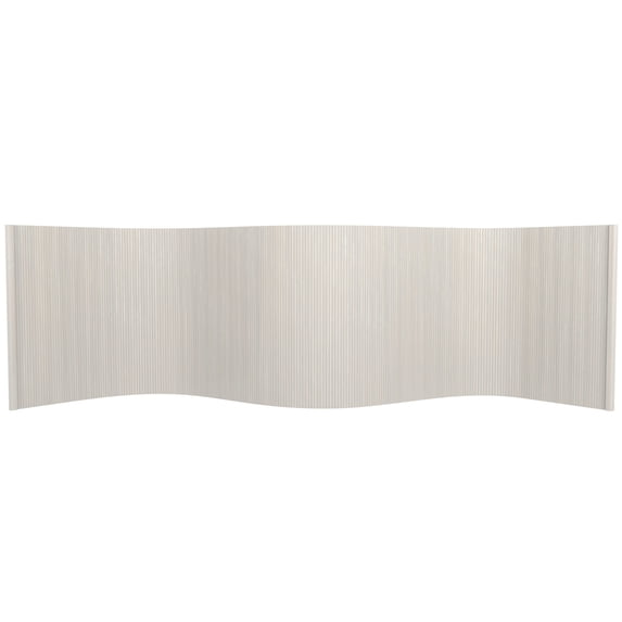 2 ft. Short Bamboo Wave Screen in White with Portable Desktop Design