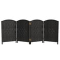 thumbnail image 1 of Red Lantern 2 ft. Short Diamond Weave Fiber Folding Screen - Black - 4 Panel, 1 of 7
