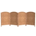 thumbnail image 1 of Red Lantern 2 ft. Short Diamond Weave Fiber Folding Screen - Natural - 4 Panel, 1 of 7