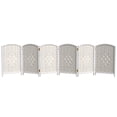 thumbnail image 1 of Red Lantern 2 ft. Short Diamond Weave Fiber Folding Screen - White - 6 Panel, 1 of 7