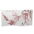 thumbnail image 1 of 2 ft. Short Double Sided Plum Blossom Canvas Folding Screen, 1 of 7