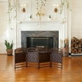 thumbnail image 1 of Red Lantern 2 ft. Short Fiber Weave Folding Screen - Dark Mocha - 4 Panels, 1 of 7
