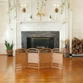 thumbnail image 1 of Red Lantern 2 ft. Short Fiber Weave Folding Screen - Natural - 4 Panels, 1 of 7
