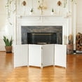 thumbnail image 1 of Red Lantern 2 ft. Short Woven Fiber Folding Screen - White - 4 Panel, 1 of 7