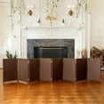 thumbnail image 1 of Red Lantern 2 ft. Short Woven Fiber Folding Screen - Dark Mocha - 8 Panel, 1 of 7