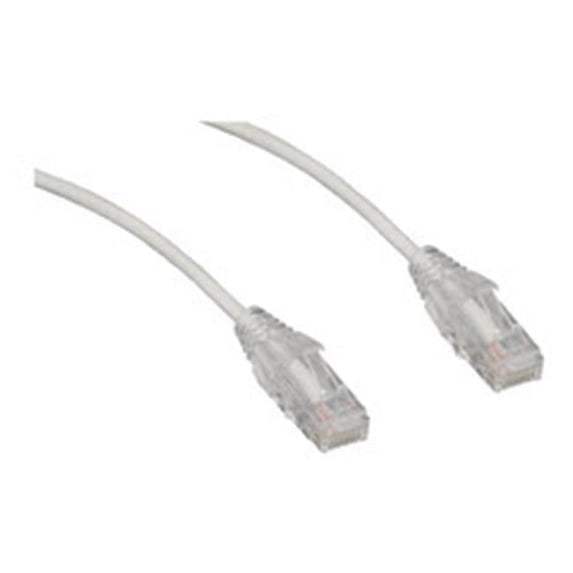 2 ft. Slim White Cat6a Snagless Patch Cable, 10Gb - 500MHz, Yellow