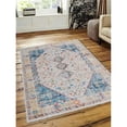 thumbnail image 1 of 2 ft. x 3 ft. 10 in. Machine Woven Crossweave Polyester Rectangle Oriental Area Rug, Multicolor, 1 of 1