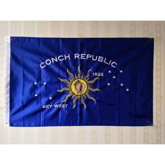 2 ft. x 3 ft. Embroidered Key West Conch Republic Single-Sided Heavy Duty 300D Nylon Flag