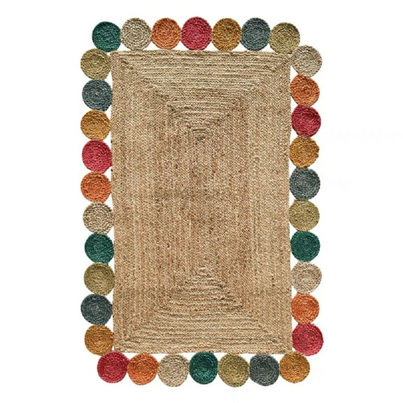 2 ft. x 3 ft. Multi Color Braided Jute Rug Rectangle Area Rug For Home Decor
