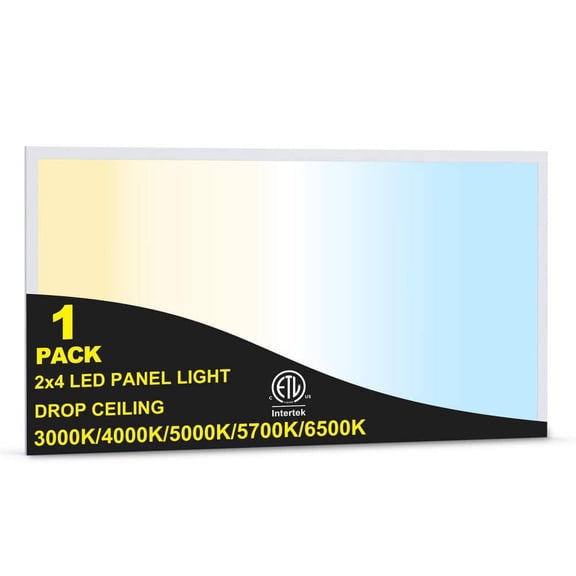 2 ft. x 4 ft. 7700 Lumen White Integrated LED Panel Light 5CCT 0-10V Dimmable Recessed Light Fixture (1-Pack)