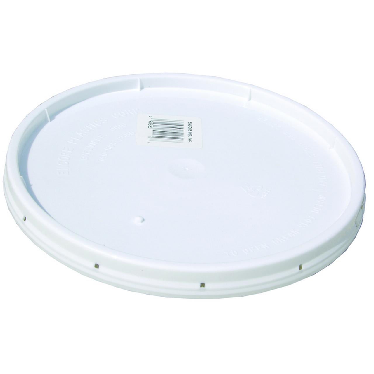 ENCORE INDUSTRIES 2 gal Encore Plastics 1044796 White Tear-Strip Gasketed Lid