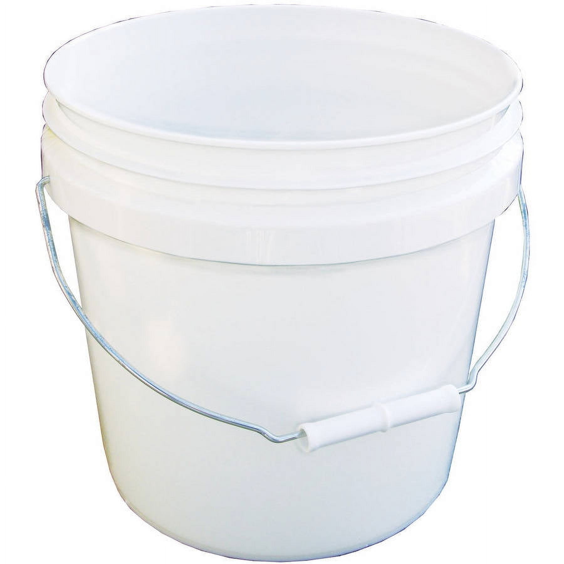 2.5 Gallon Multipurpose White Plastic Bucket Pail (NO LIDS) Food Grade BPA  Free 11 Liter Capacity Durable for Commercial Industrial Use (25)