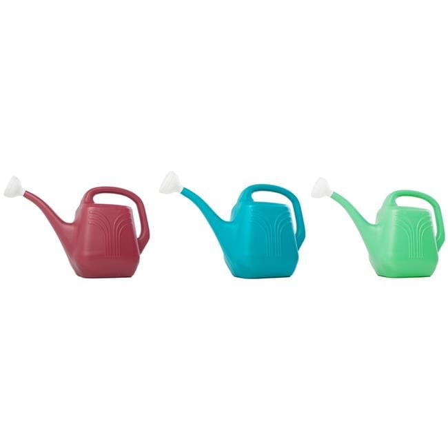2 Gallon Assorted Color Plastic Watering Can with Removable Sprinkler Cap