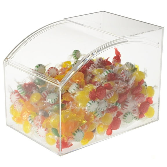 2-gallon Bulk Food Bin for Counters, Clear Acrylic Candy Dispenser with Sliding Door (CANBCURVE)