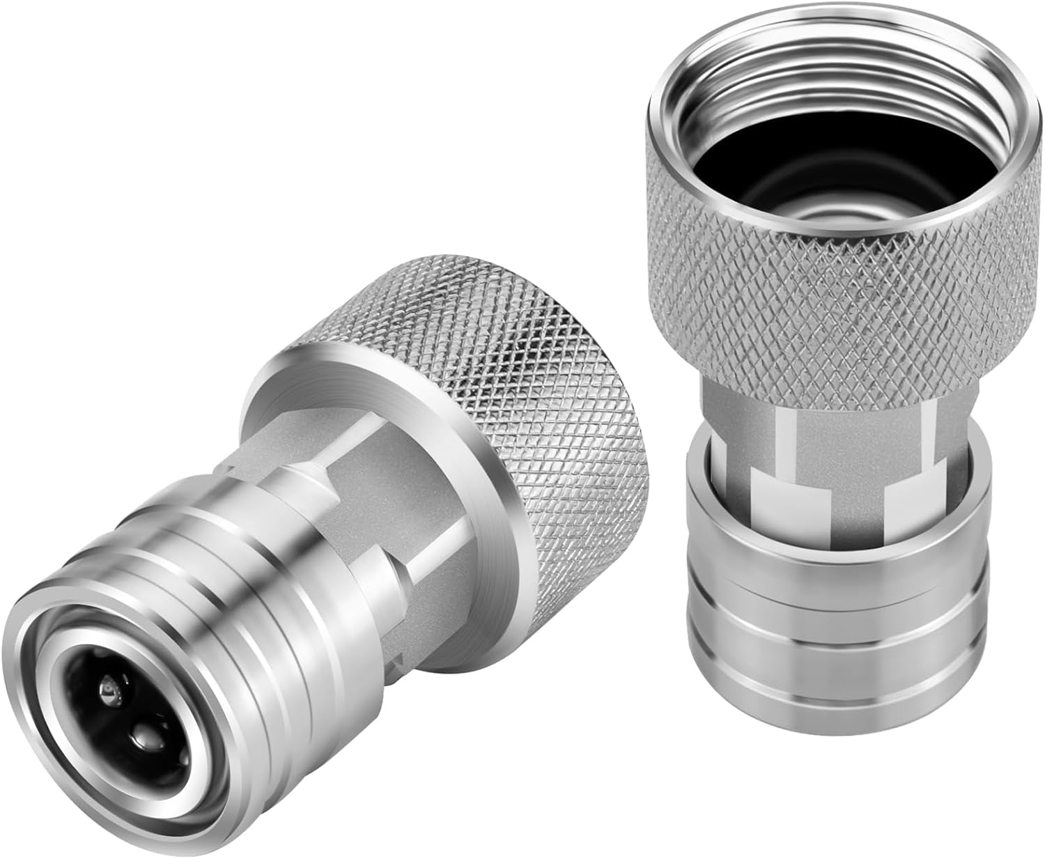 2 garden hoses to high pressure cleaner adapter, 3/4 inch to 1/4 inch stainless steel quick connect fittings, for car washing, high pressure cleaner accessories, water hose nozzle converter (2 adapte