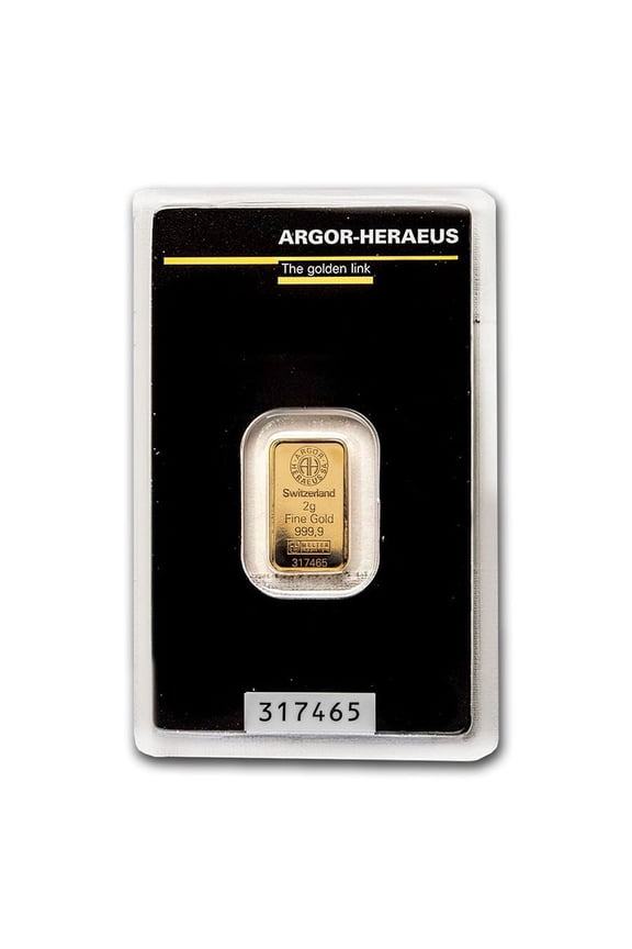 2 gram Gold Bar - Argor-Heraeus (In Assay)