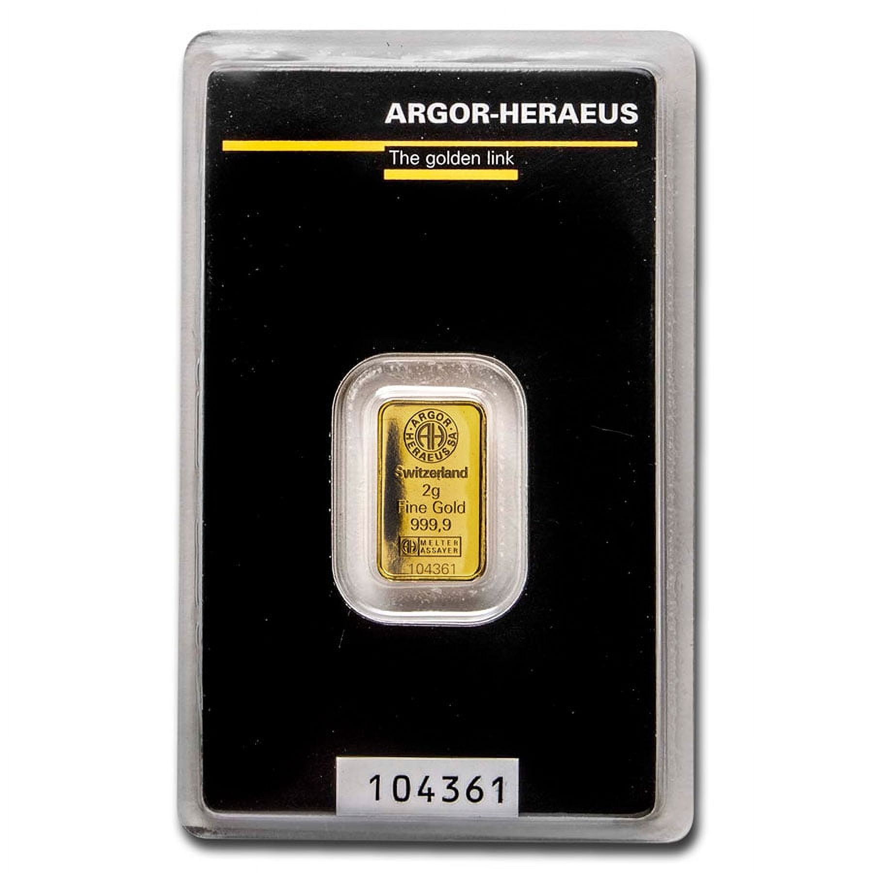 2 gram Gold Bar - Argor-Heraeus KineBar Design (In Assay)