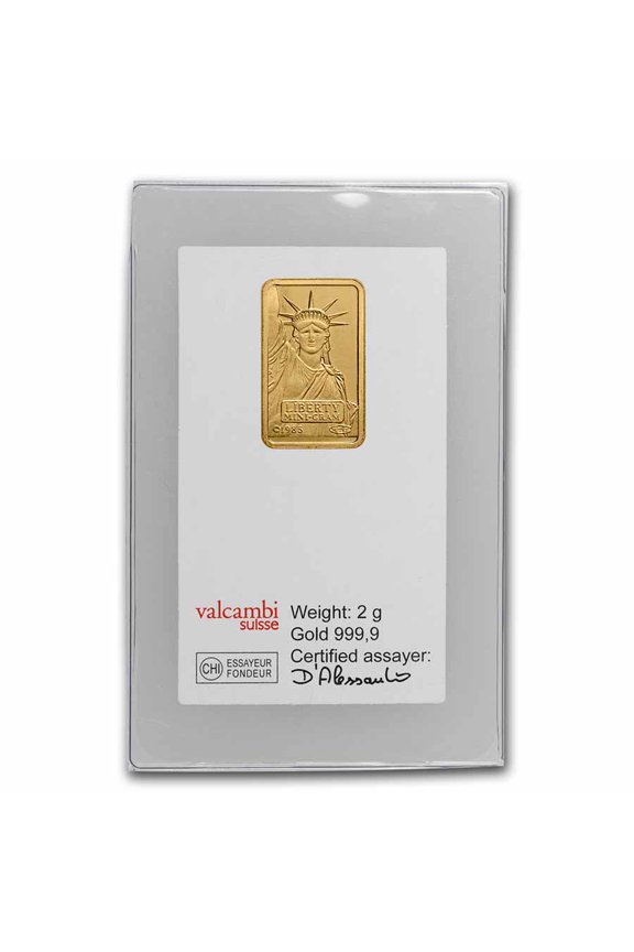 2 gram Gold Bar - Statue of Liberty (In Assay)