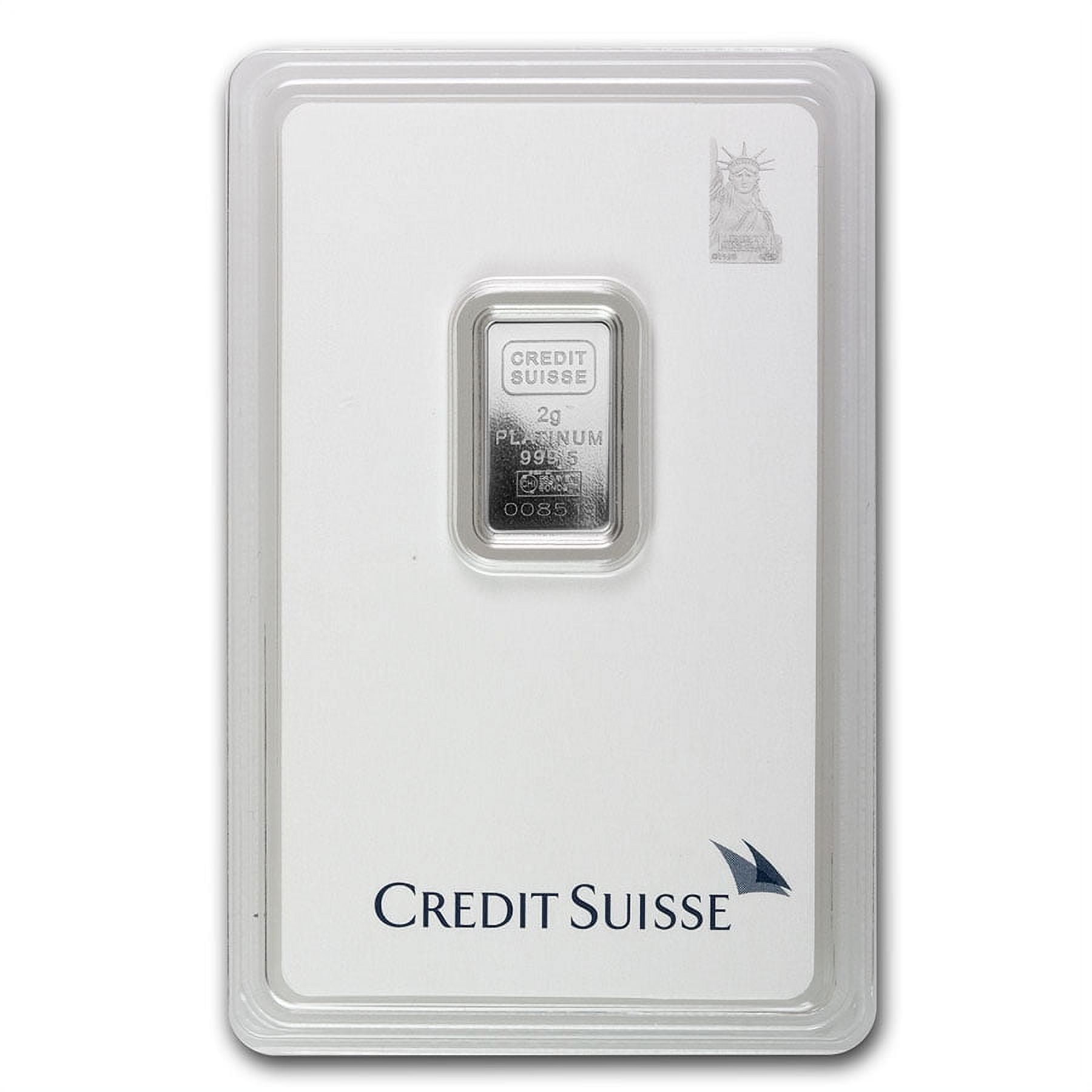 CREDIT SUISSE 2 gram Platinum Bar - (In Assay)