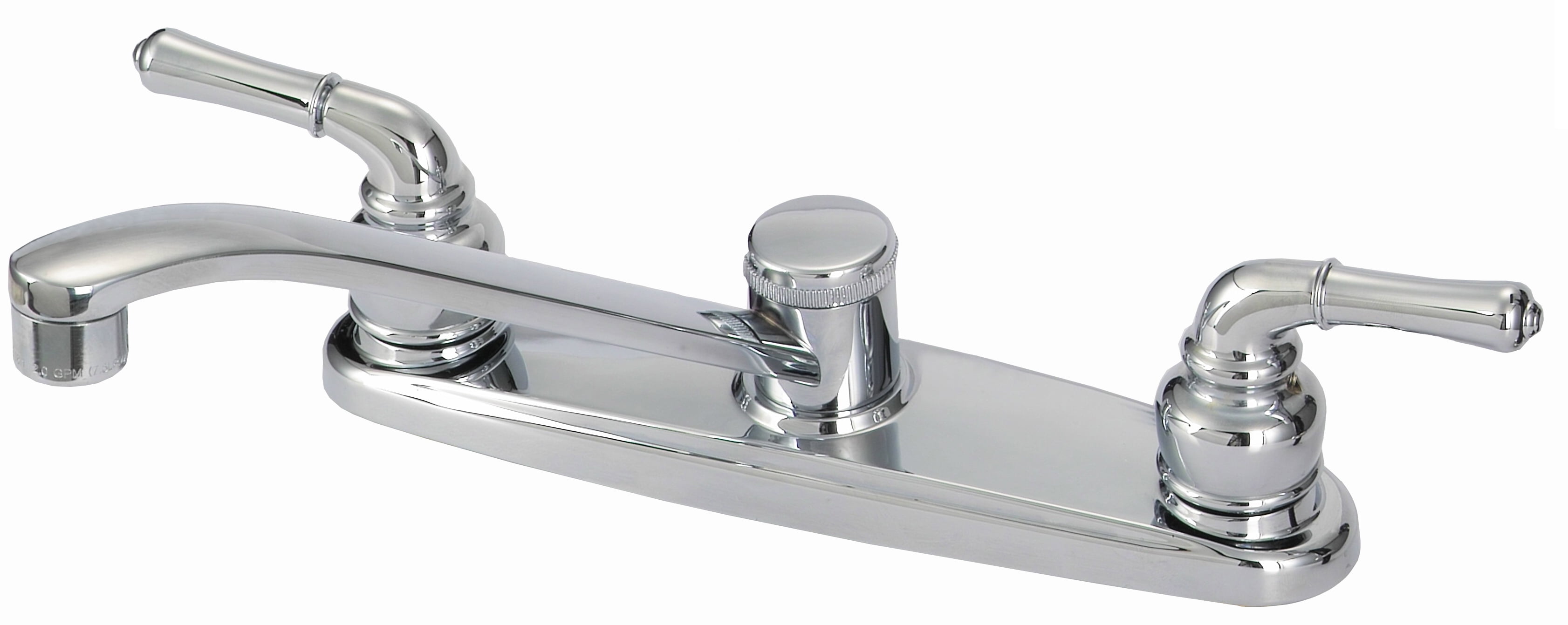 2-handle Kitchen Deck Faucet, No-lead Brass built, Chrome Finish, Washerless Cartridge Controlled
