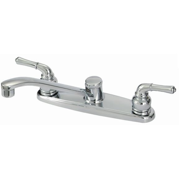 2-handle Kitchen Deck Faucet, No-lead Brass built, Chrome Finish, Washerless Cartridge Controlled