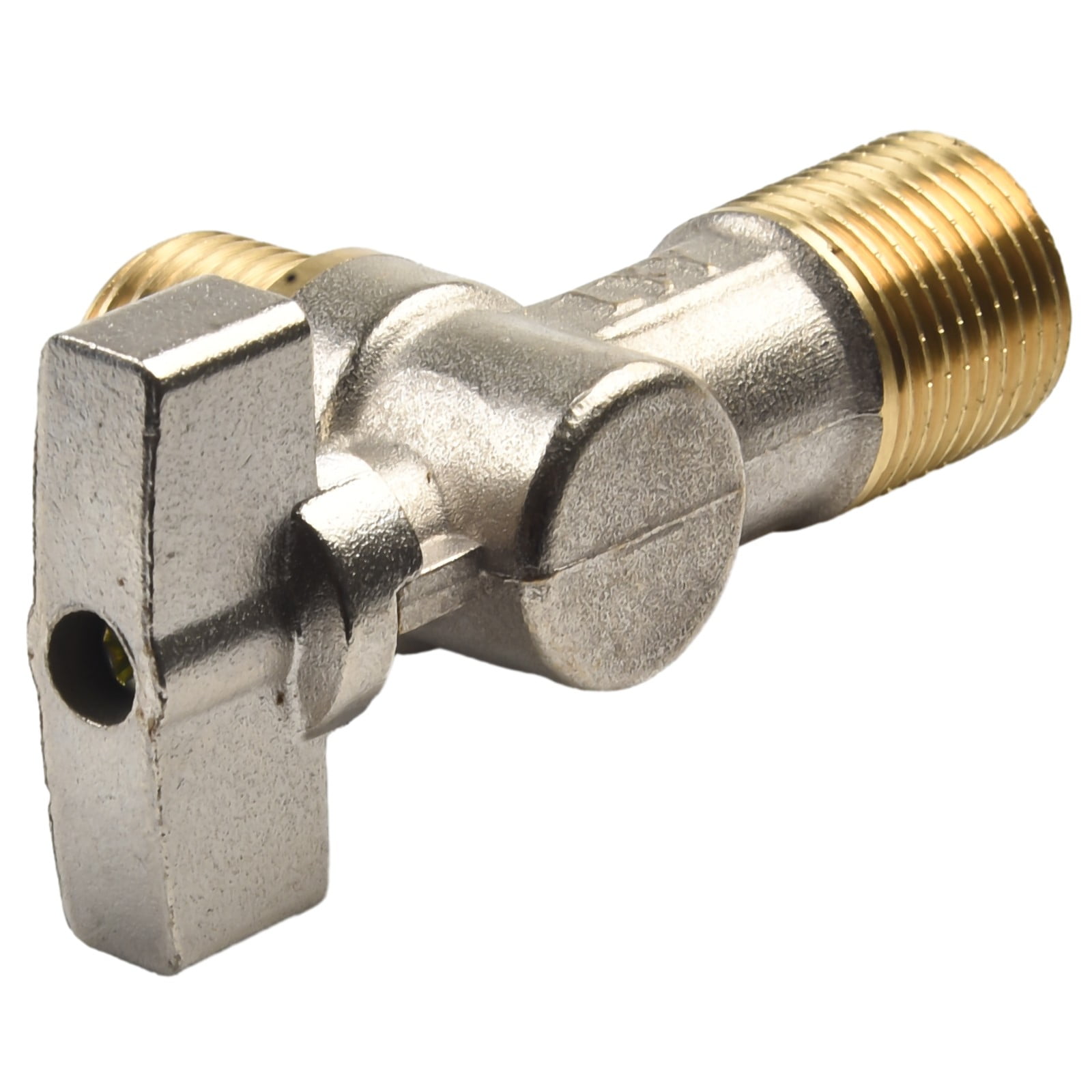 2 hot/cold water shutoff valves brass 1/2 turn shutoff valve push to