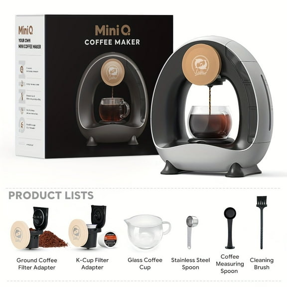 2-in-1 Single Serve Coffee Maker | Compatible With K Cup & Ground Coffee, Espresso Coffee Machine Americano Mini Coffee Machine/Tea Maker | With Coffee Filter/K CUP-Adapter