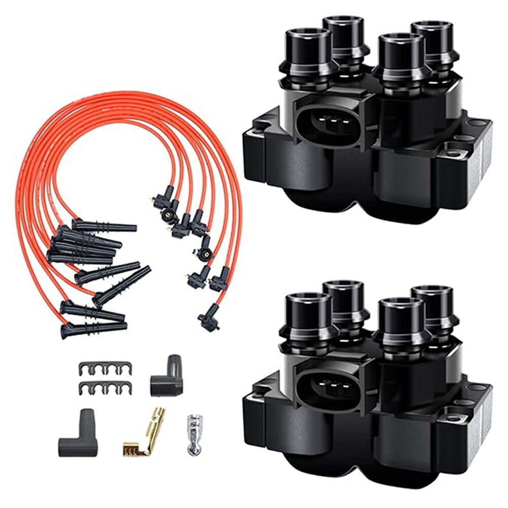 2 ignition coil packages and 8 spark plug wires FD487 for Ford F150 ...