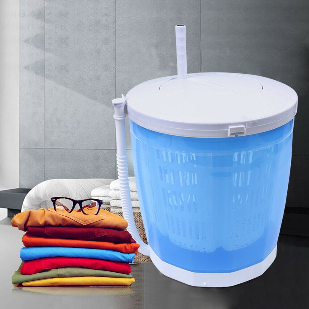 2 in 1 13.77in Portable Spin Dryer Clothes Spin Dryer Mini Handoperated Dryer for Outdoor