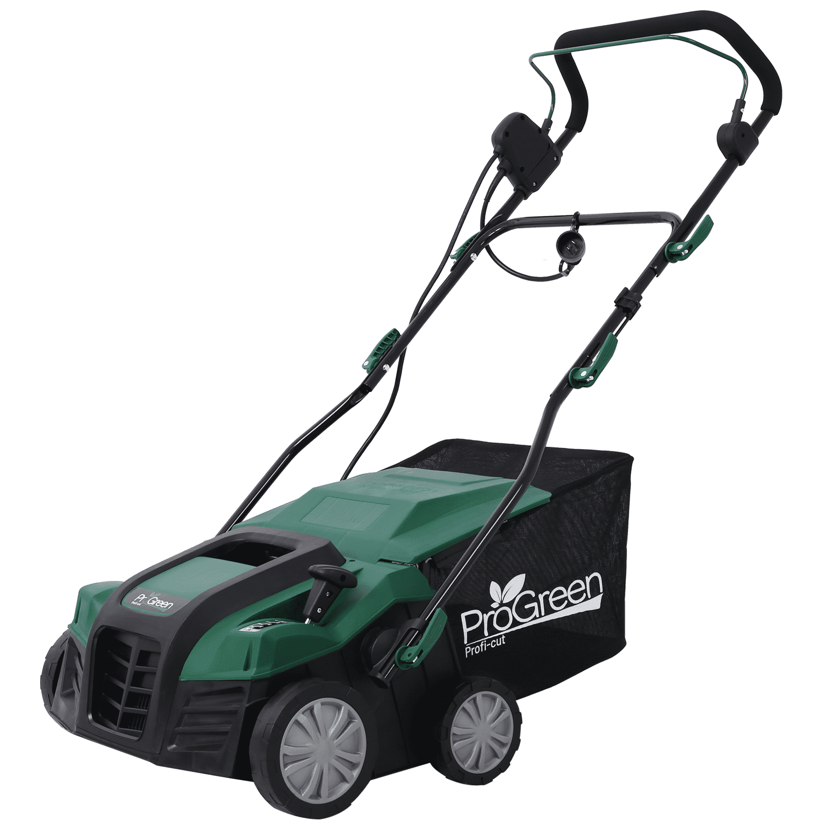 2-in-1 16" Walk Behind Electric Dethatcher Scarifier 15 Amp with Large 58QT Removable Collection Bag for Lawn Yard Garden Care