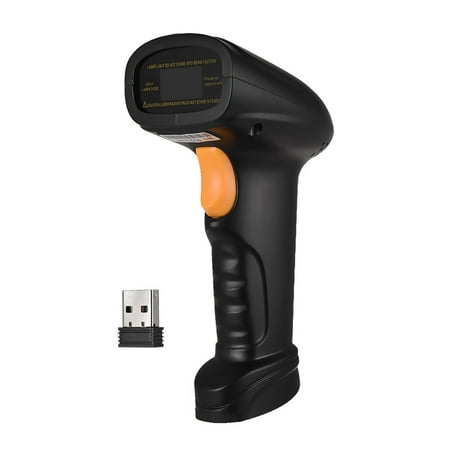 Eccomum 2-in-1 2.4G Wireless Barcode Scanner & USB Wired Barcode Scanner Handheld 1D Bar Code Scanner Reader Storage up to 120,000 Bar Code with Rechargeable Battery USB Receiver USB Cable for Comp