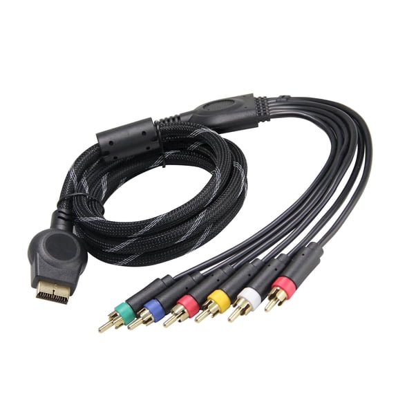 2-in-1 5 RCA YPbPr Component AV Cable, 6 Feet RCA Video Audio Cord Compatible with PS2 and PS3 Consoles
