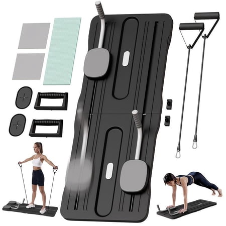 2-in-1 Abdominal & Leg Trainer, Purple, Foldable with Counter & Non-Slip Pads, 1 Piece