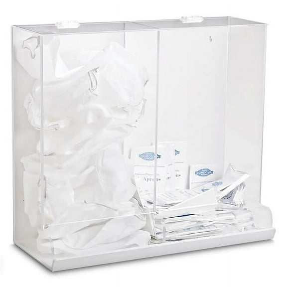 2-in-1 Acrylic Apparel Dispenser, White - Large