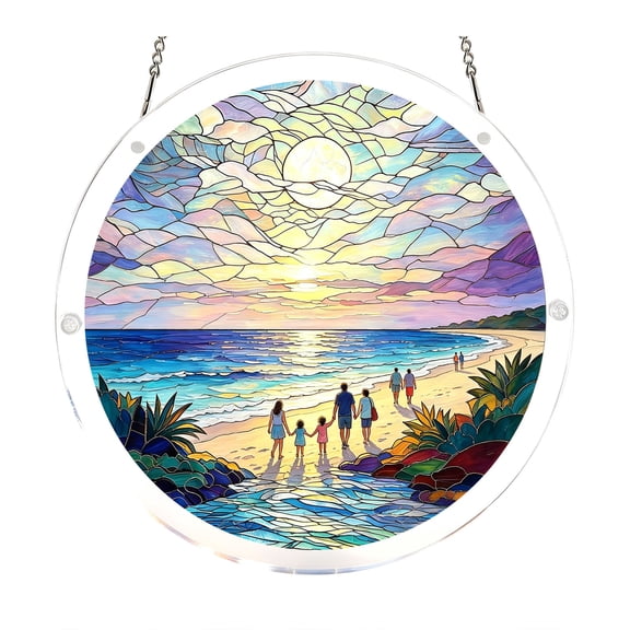 2-in-1 Acrylic Puzzle & Hanging Decor Stained Glass Style Suncatcher, Hanging Acrylic Window Decor Puzzle Acrylic Suncatcher Puzzle 7.87*7.87 Inch