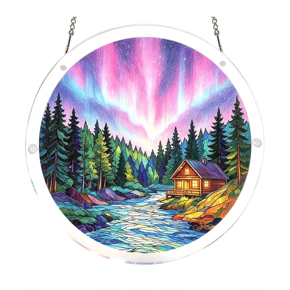 2-in-1 Acrylic Puzzle & Hanging Decor Stained Glass Style Suncatcher, Hanging Acrylic Window Decor Puzzle Acrylic Suncatcher Puzzle 7.87*7.87 Inch