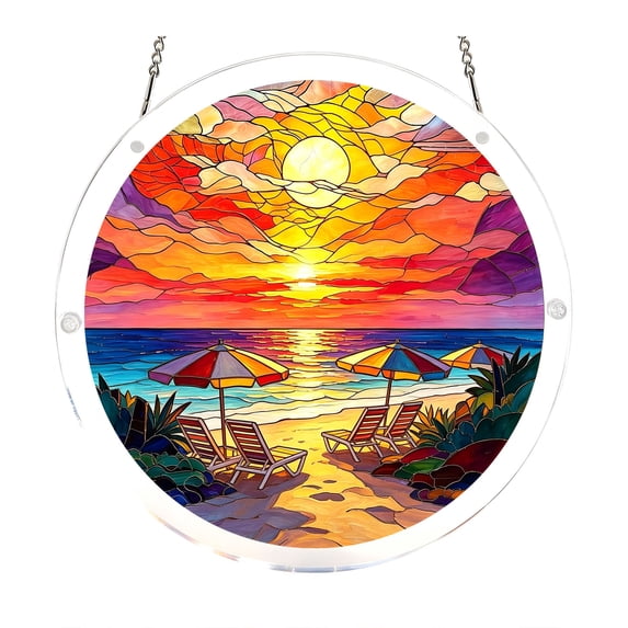 2-in-1 Acrylic Puzzle & Hanging Decor Stained Glass Style Suncatcher, Hanging Acrylic Window Decor Puzzle Acrylic Suncatcher Puzzle 7.87*7.87 Inch