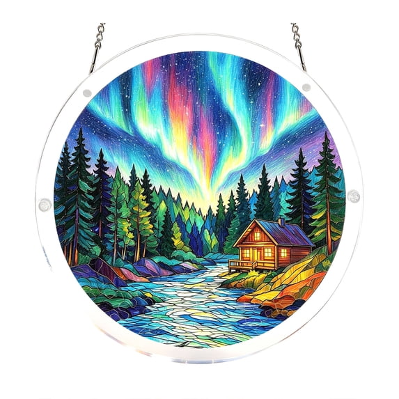 2-in-1 Acrylic Puzzle & Hanging Decor Stained Glass Style Suncatcher, Hanging Acrylic Window Decor Puzzle Acrylic Suncatcher Puzzle 7.87*7.87 Inch