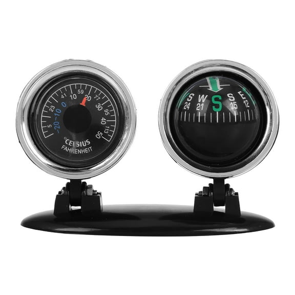 2-in-1 Car Dashboard Compass with Adjustable Mount and Thermometer for Navigation, Marine, Truck, and Vehicle Use