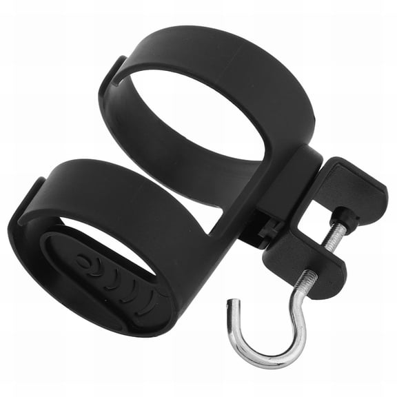 2-in-1 Adjustable Desk Cup Holder with Hook, Clip-On Beverage Mug Stand for Office & Home, Portable Non-Slip Drink Holder for Tables & Desks(1PC)