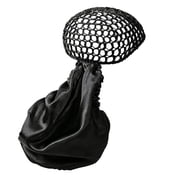 2 in 1 Adjustable Hair Wrap Cap, Double Layer Satin Sleep Bonnet, Breathable Mesh Hair Net Scarf for Braids, Curly Hair, Black