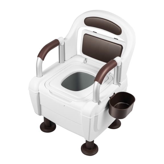 2-in-1 Adjustable Height Bedside Commode Commode Toilet Potty Chair for Adults