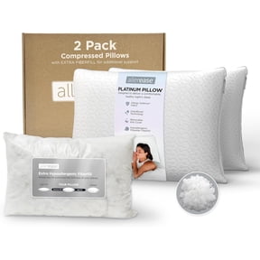 2-in-1 Adjustable Pillow with Allergen Barrier Extra Fill Standard Size 2 Pack