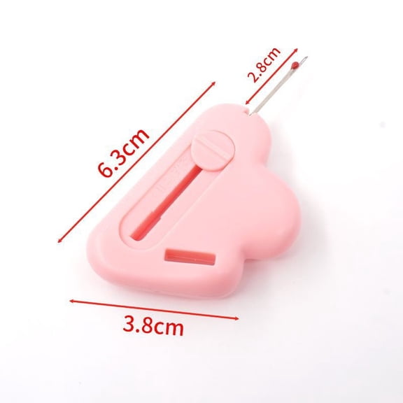 2-in-1 Adjustable Seam Guide and Thread Remover Tool for Quilting, Crafting, and Garment Sewing with Ergonomic Grip in Pink