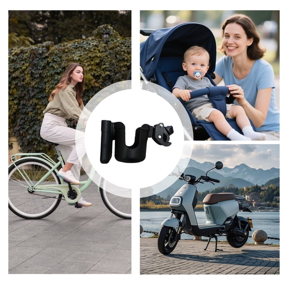 2-in-1 Adjustable Universal Cup Holder with Phone Holder, Suitable for Golf Cart, Bicycles, Strollers