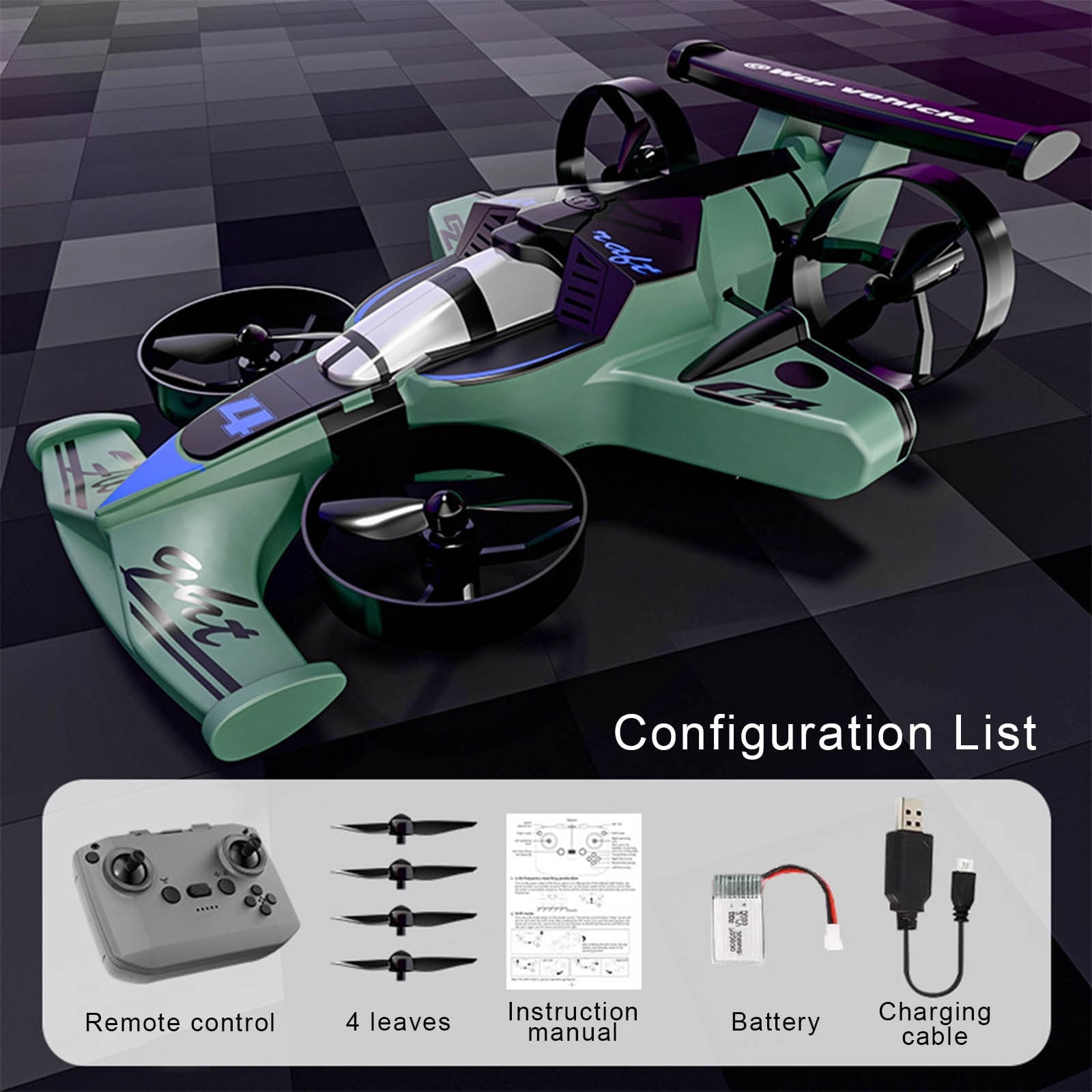 2-in-1 Air Flying RC Car, Qiopertar Under $5 Mode RC Car With Air Flying Remote Control Foam Stunt Car Sensor LED Lights Rechargeable Crash Toy For KidsAnd Adults