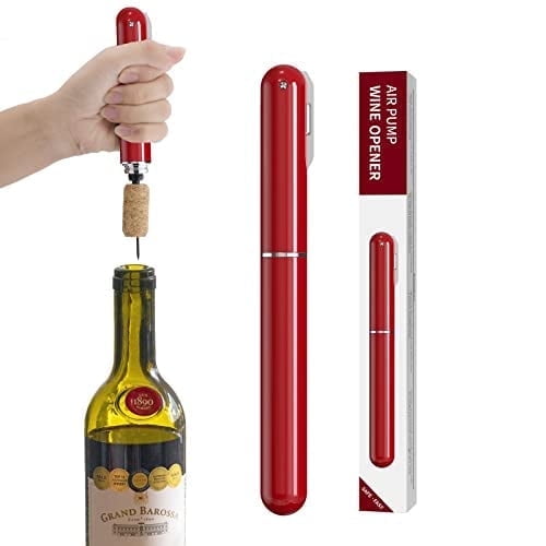 2-in-1 Air Pressure Wine Opener with Foil Cutter Wine Bottle Opener Easy-Open Air Pump Wine Opener Portable Travel Wine Corkscrew Handheld Wine Cork Remover Gifts for Wine Lovers