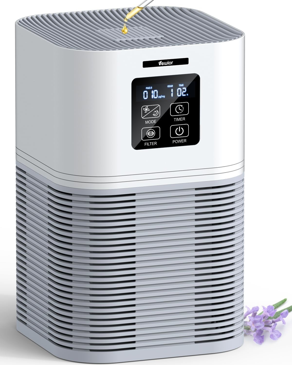 2-in-1 Air Purifier with H13 Filters for Home Allergy Relief, Pet Hair, and Odor Elimination, Aromatherapy Diffuser, and Auto Mode; Quiet Air Purifier for the Office, Home, and Bedroom