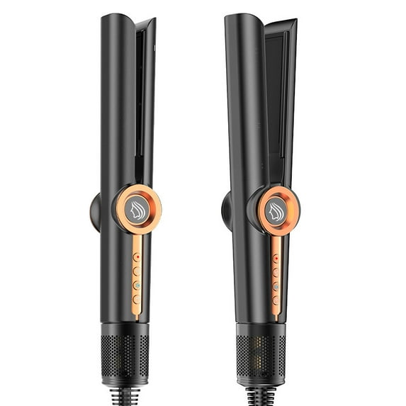 2-in-1 Airflow Hair Straightener and Dryer, Professional Ionic Flat Iron for Wet-to-Dry Styling, Frizz-Control Tool with Adjustable Heat & Rotary Control Dial